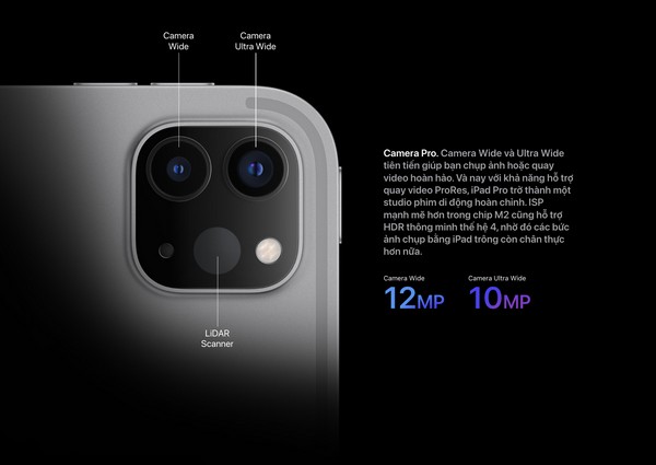 Camera trên iPad Pro M2 12.9 inch với trải nghiệm quay chụp đỉnh cao